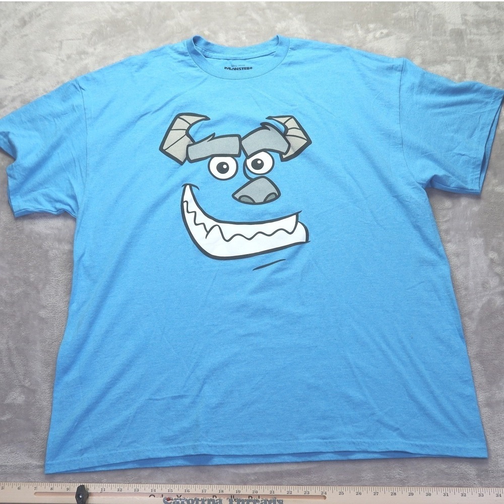Disney Pixar Monsters Inc Sulley Face Graphic T Shirt Mens 2XL Blue